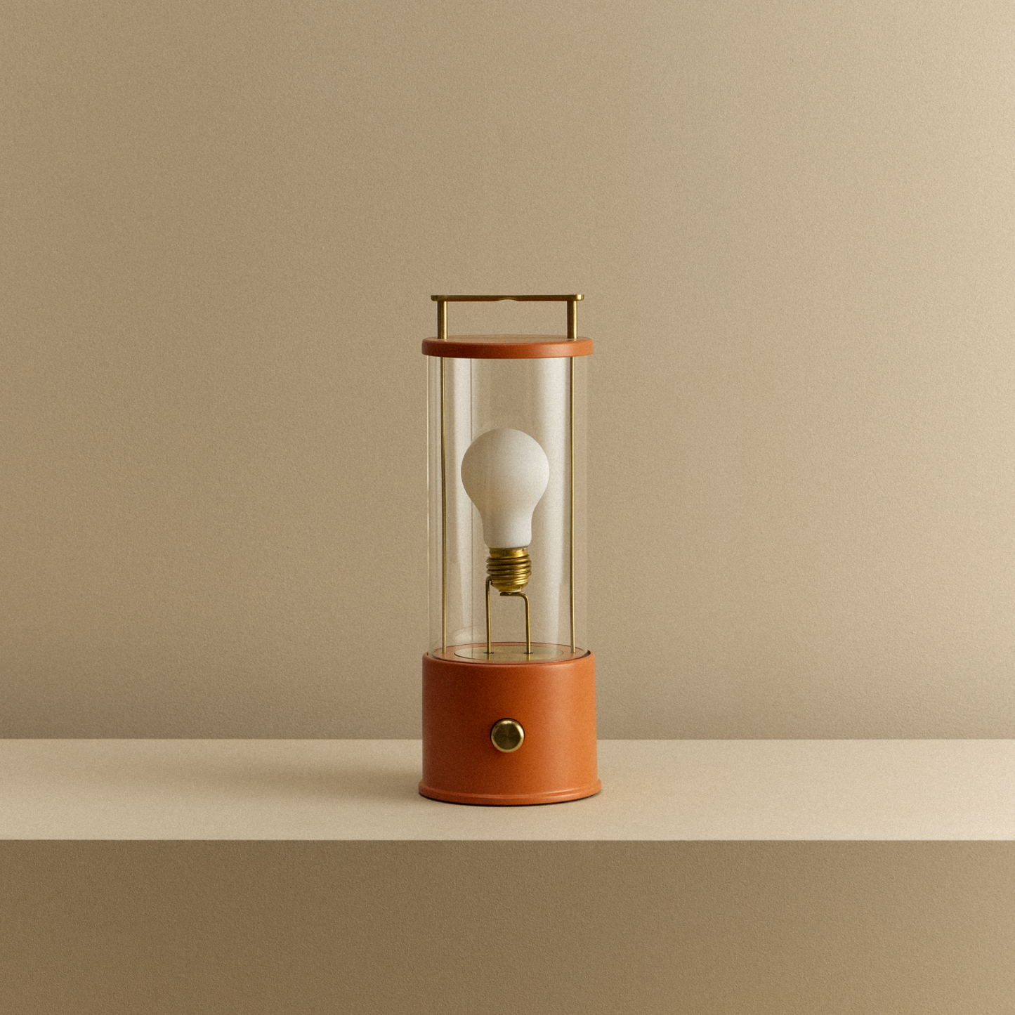 Portable Cordless LED Lantern Warm Claycourt Orange