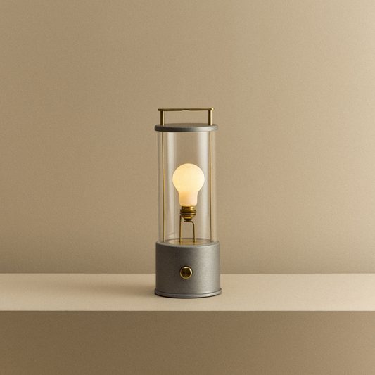 MinoLume Portable LED Lantern, IP65 Water-Resistant, Dim-to-Warm, Shatter-Resistant Acrylic, 30Hr Battery (Raw Aluminium)