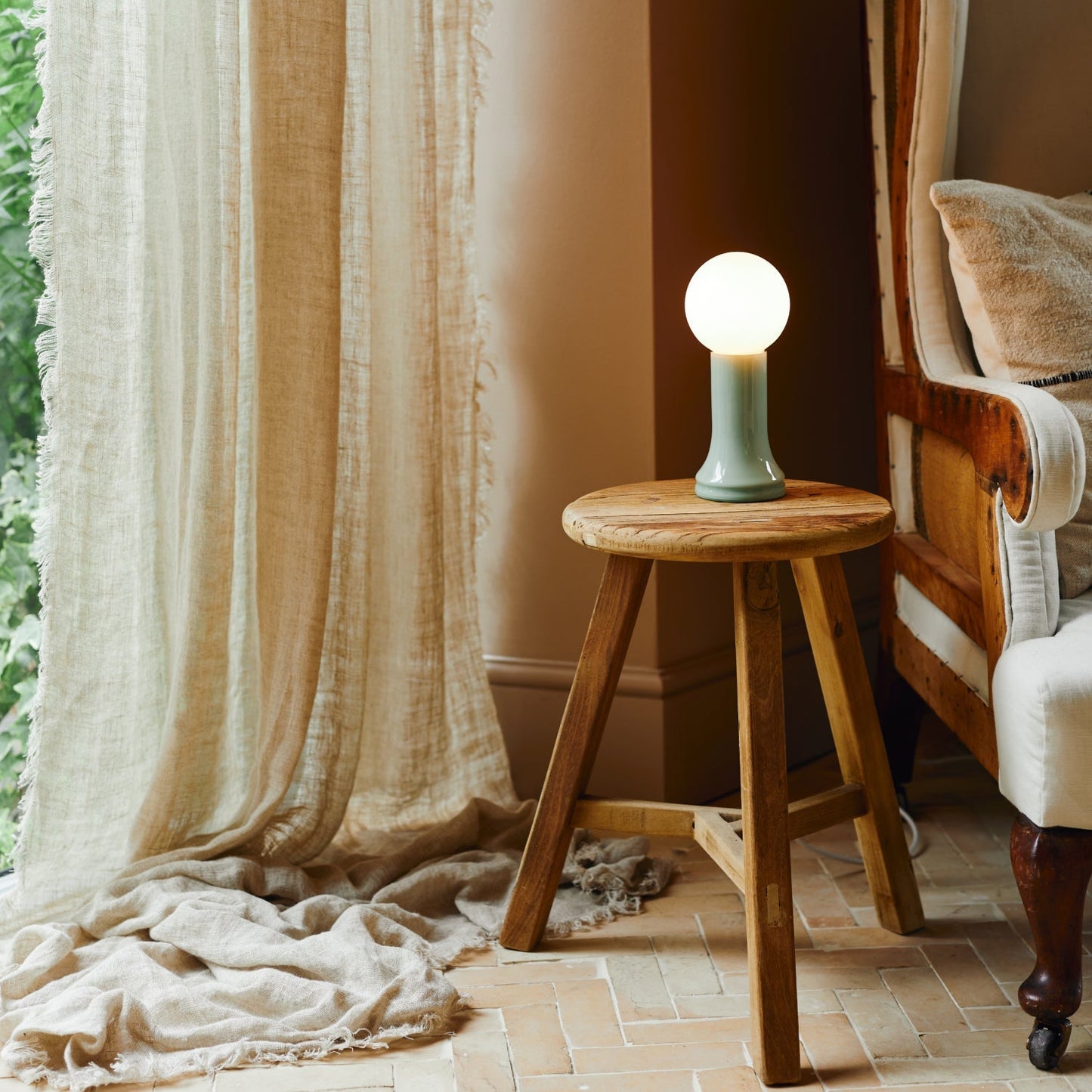 Shore Table Lamp in Sea Green ¨C Recycled Glass, Dimmable LED