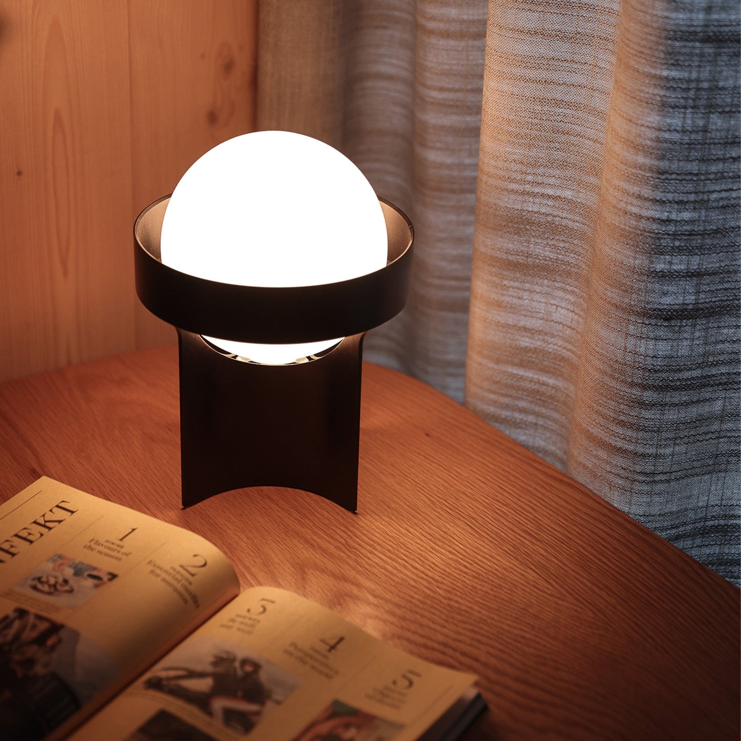 Tala Loop Table Lamp Dark Grey with Sphere IV LED Bulb
