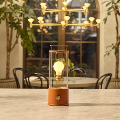 Portable Cordless LED Lantern Warm Claycourt Orange