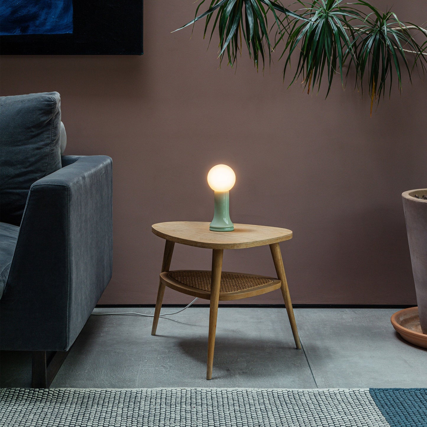 Shore Table Lamp in Sea Green ¨C Recycled Glass, Dimmable LED