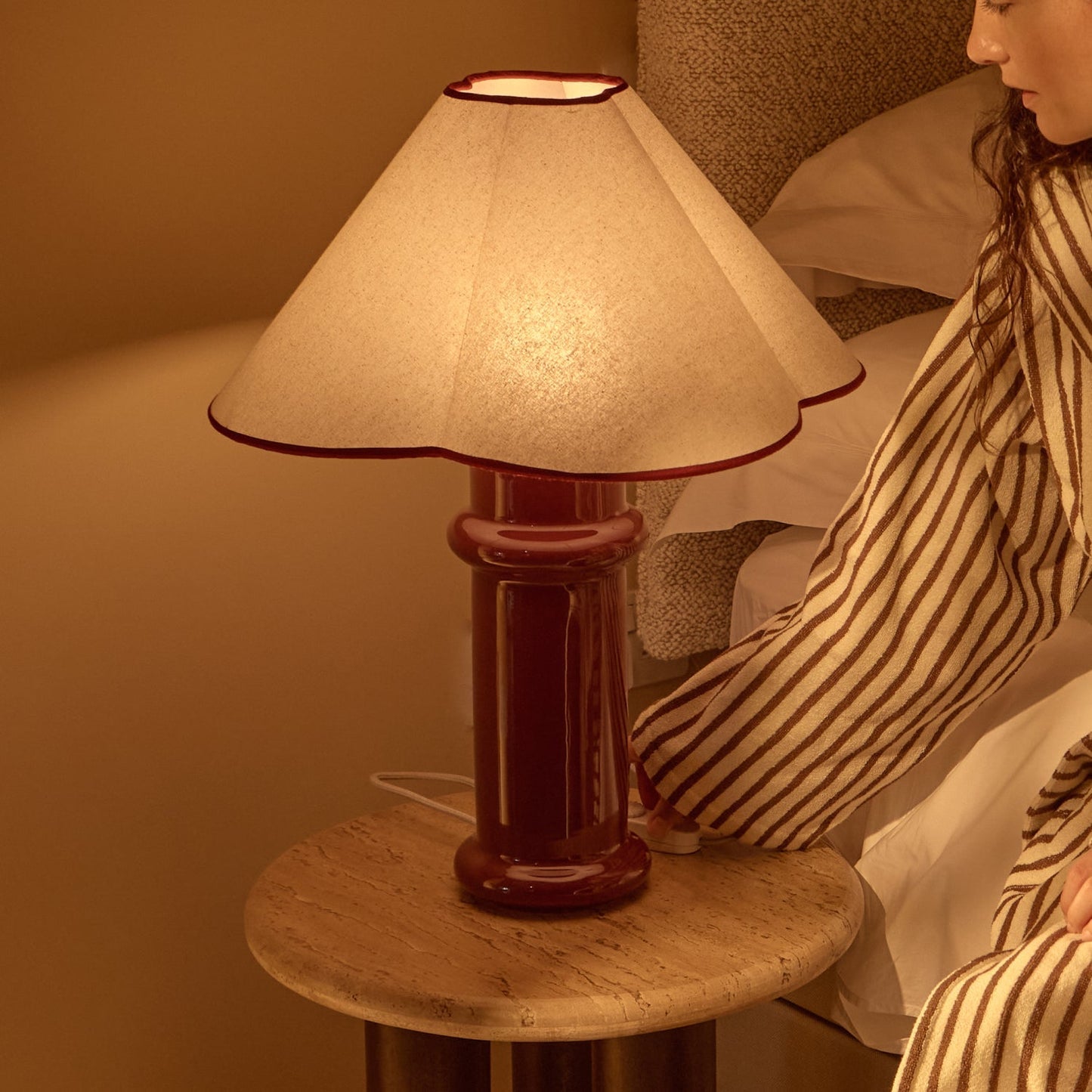 MinoLume Table Lamp in Port Red