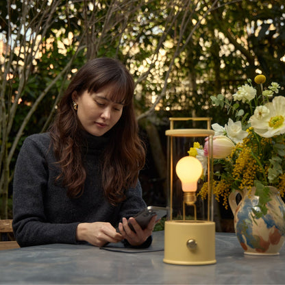Portable Cordless LED Lantern Warm Claycourt Orange