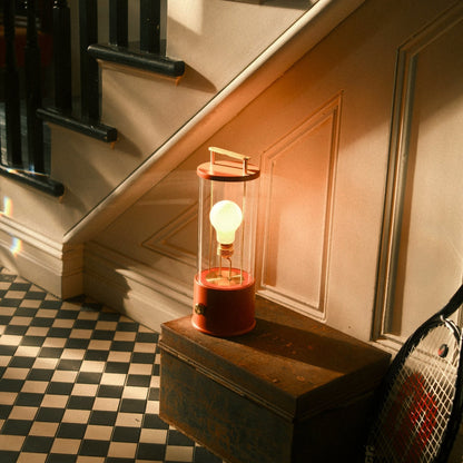 Portable Cordless LED Lantern Warm Claycourt Orange