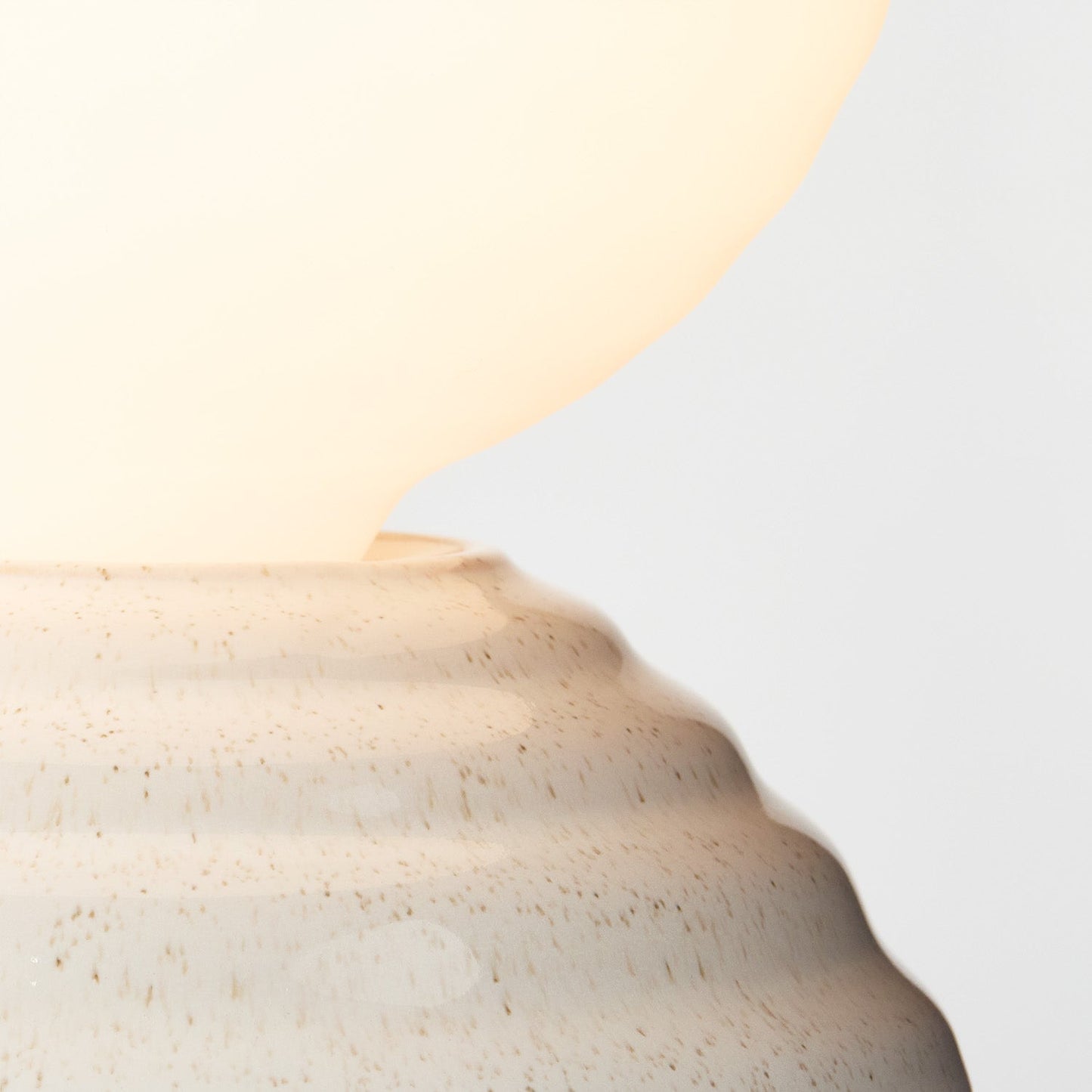 Wake Sleep Light Table Lamp Set of 2 Pebble White, Dim-to-Warm LED, Ceramic & Glass, Smart Home Compatible