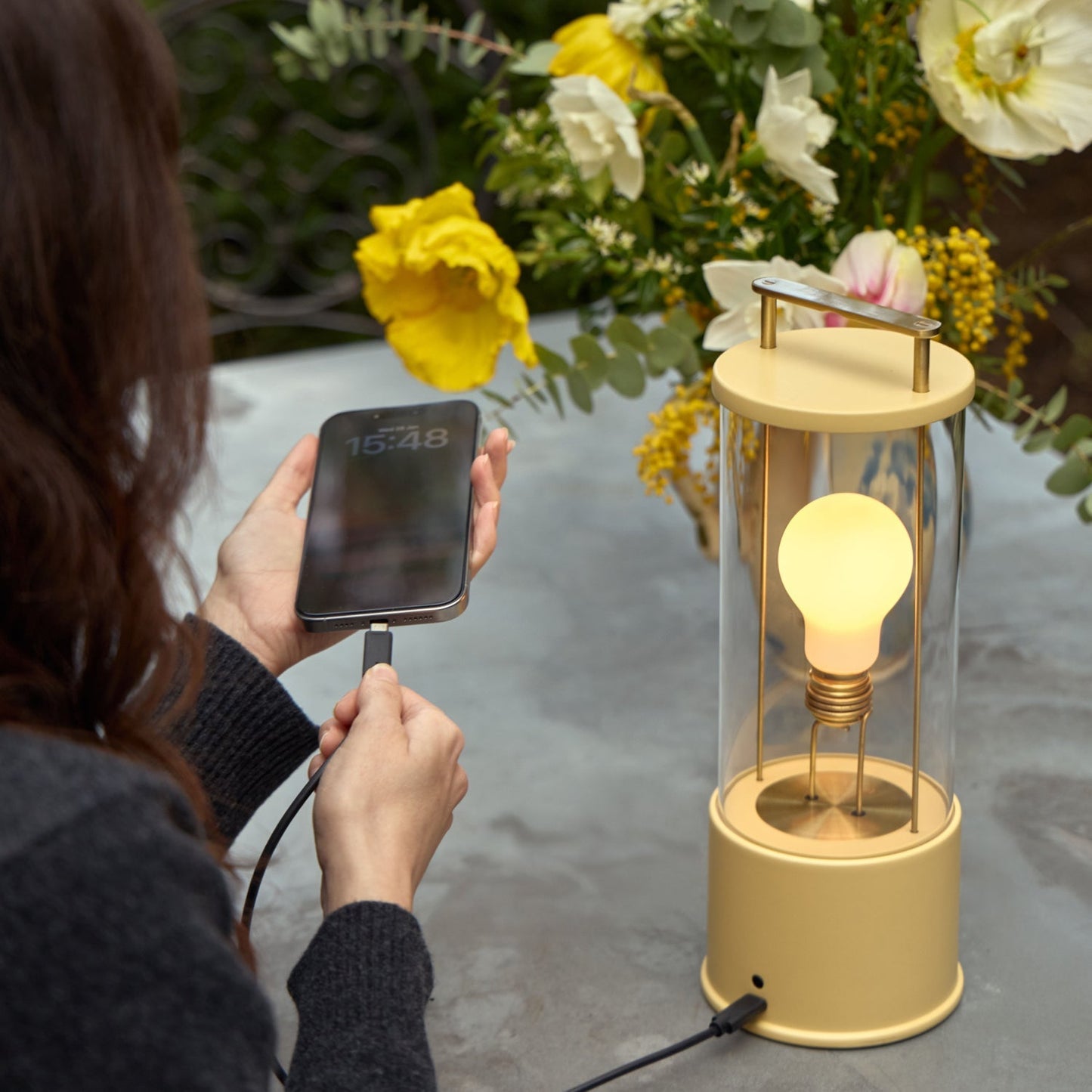 The Muse 2.0 Portable Lamp in Solid Brass