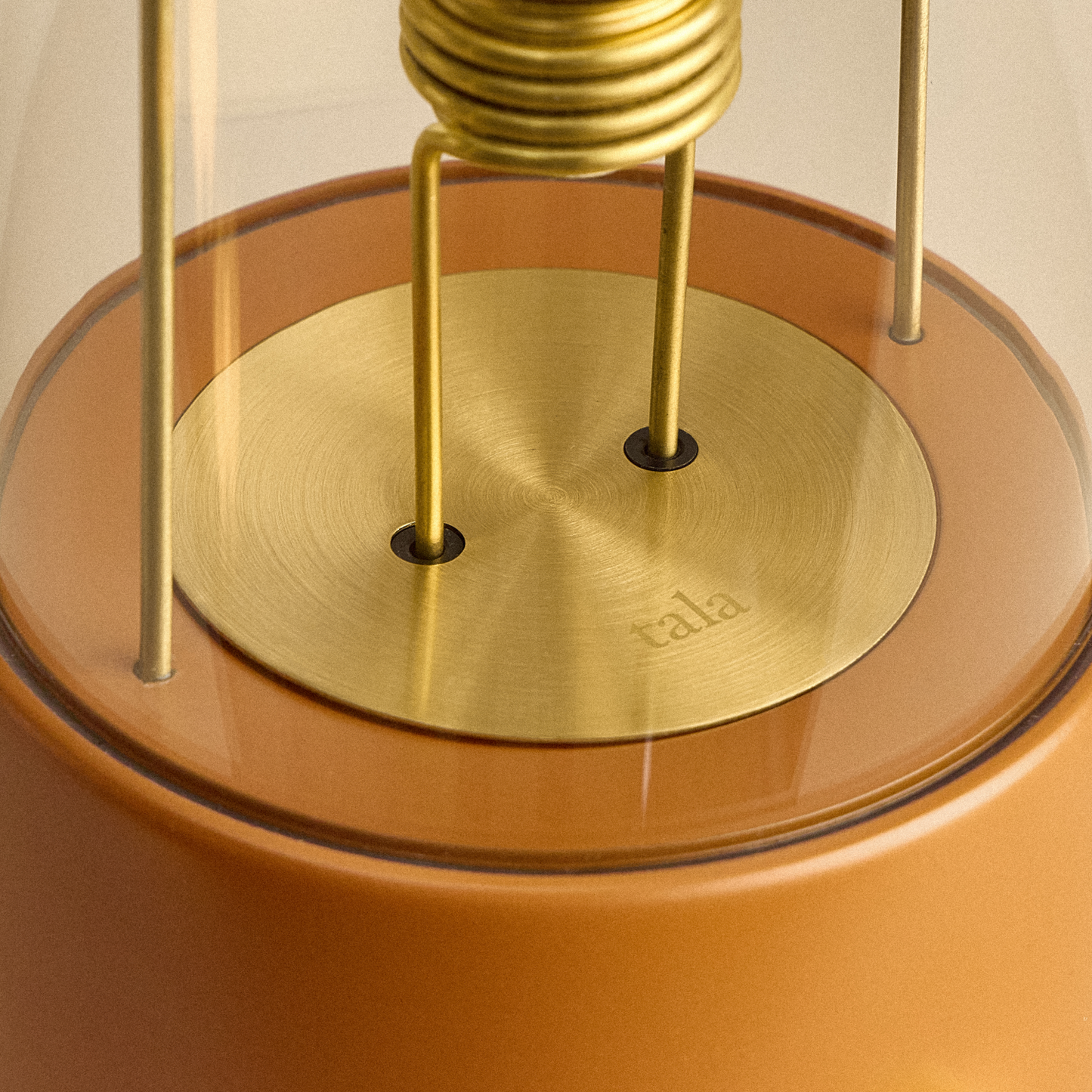 Portable Cordless LED Lantern Warm Claycourt Orange