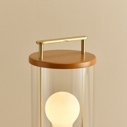 Portable Cordless LED Lantern Warm Claycourt Orange