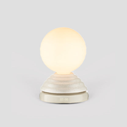 Wake Sleep Light Table Lamp Set of 2 Pebble White, Dim-to-Warm LED, Ceramic & Glass, Smart Home Compatible